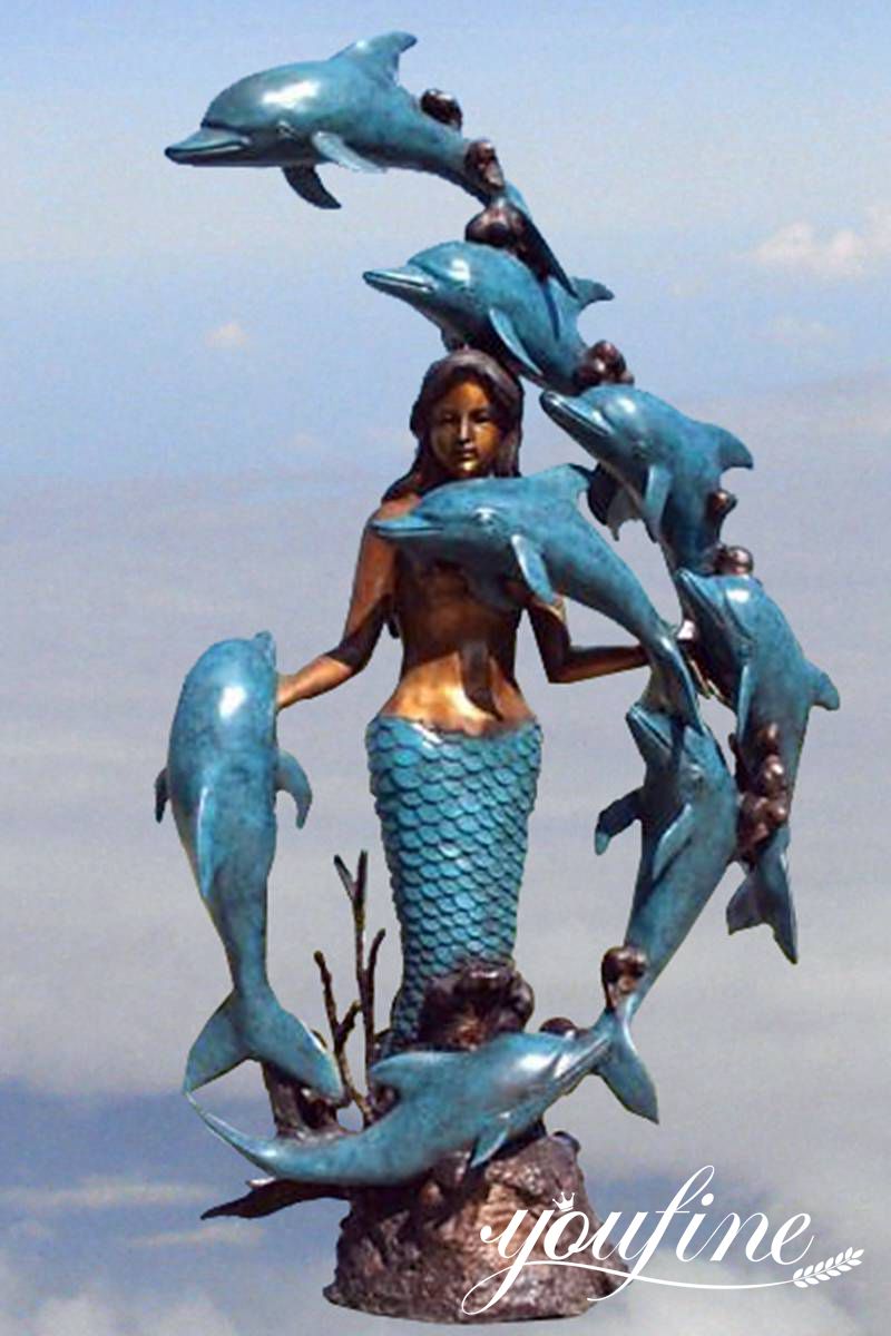 bronze dolphin fountain statue-YouFine Sculpture