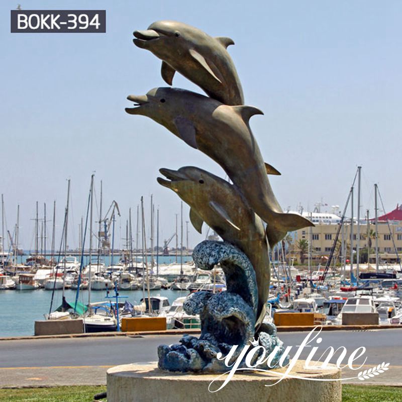 bronze dolphin sculpture for sale-YouFine Sculpture