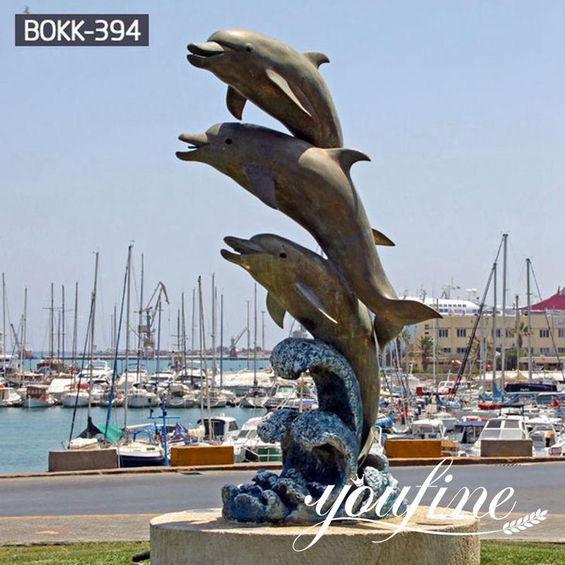 bronze dolphin sculpture for sale-YouFine Sculpture
