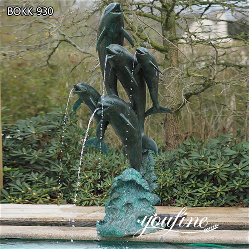 dolphin water fountain for garden-YouFine Sculpture
