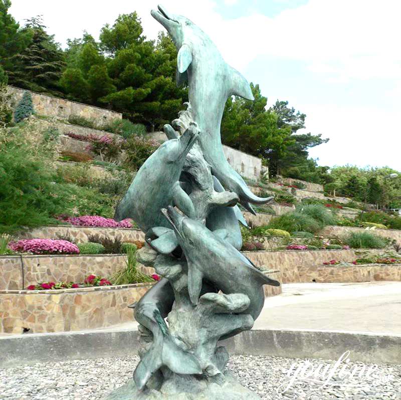 bronze dolphin statue for home garden-YouFine Sculpture