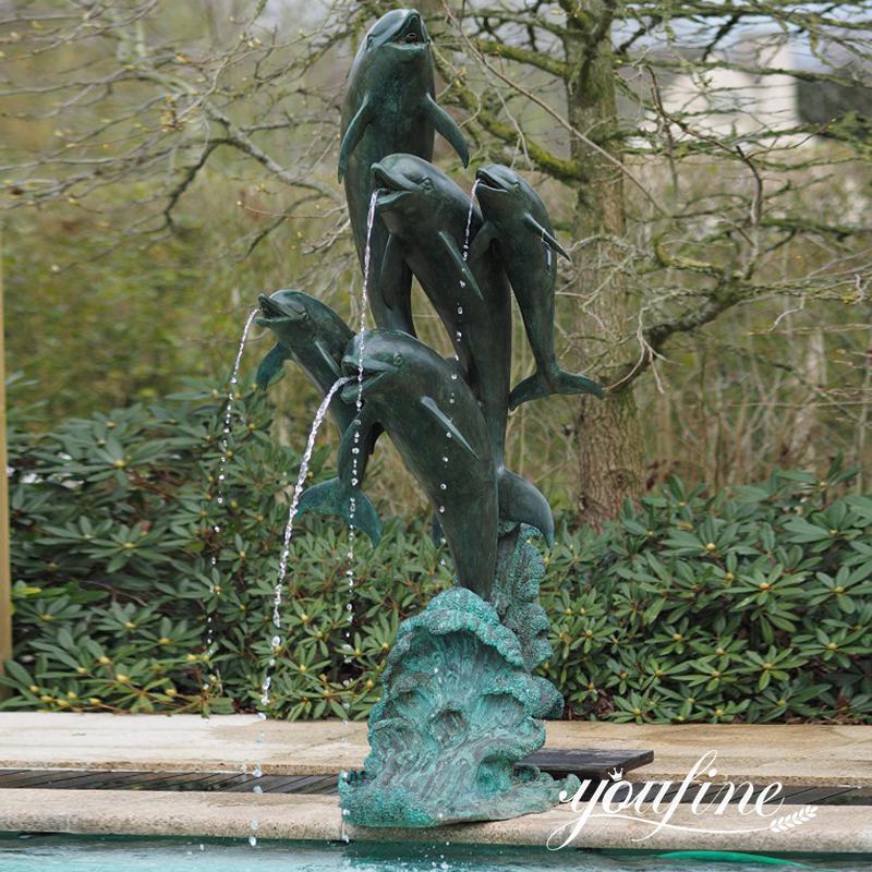 decorative bronze dolphin statue for garden-YouFine Sculpture