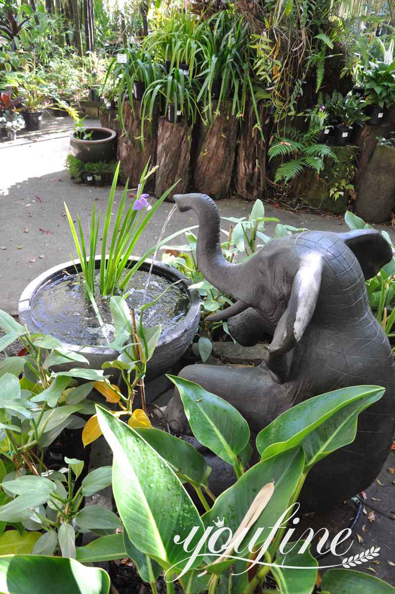 bronze elephant fountain
