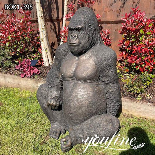 outdoor bronze gorilla sculpture.