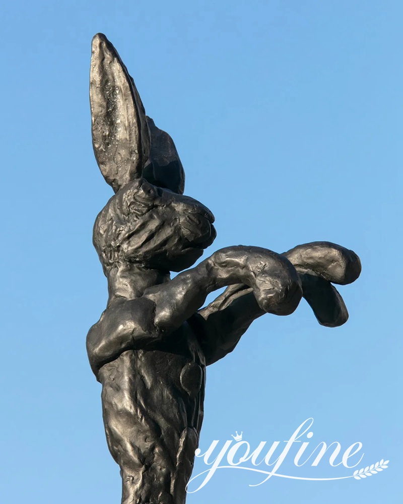 Outdoor bronze rabbit statue-7