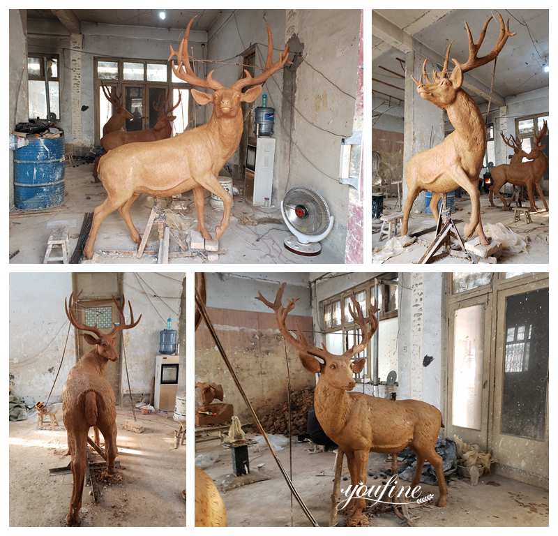 bronze-deer-statue-clay-model